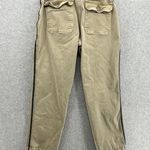 Lucky Brand  Women's Pants Beige Size 4 Cotton Blend Straight Leg Black Trim Photo 1
