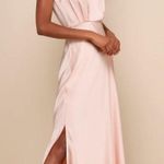 Lulus Blush Pink Satin Maxi Dress Photo 2