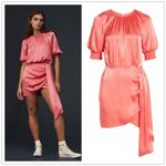 Saylor NWT Melon Pink Zulu Puff Short Sleeve Mini Dress Women’s Large L Photo 2