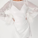 Lulus  Marvelous Energy White Sequin Mesh Long Sleeve Mini Dress Size M Photo 0