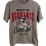 Charlotte Russe  Tee Shirt Womens S Gray Reckless Moonlight Tour Outlaw Tee NEW Photo 0