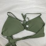 Aerie Wrap Halter Bikini Top Olive Green Photo 2