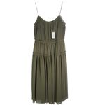 Banana Republic NWT  Tigers Eye Green Strappy Midi Dress Size 10 Spaghetti Strap Photo 3