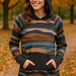 LuLaRoe  Amber Lightweight Striped Multicolor Hoodie Size XS Photo 0