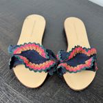 Loeffler Randall  Birdie Suede Flat Ruffled Sandals Size 6.5 Photo 0