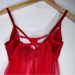 Victoria's Secret Victoria’s Secret Medium Red Mesh‎ Lace Baby Doll Dress CP0501 Photo 3