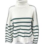 Hyacinth House White Black Striped Turtleneck Knit Long Sleeve Sweater Top Sz M Size M Photo 0
