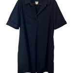 Chico's  Collared Short Sleeve Shirt Dress Navy Blue Sz 3 US 16 / 18 Knee Length Photo 0