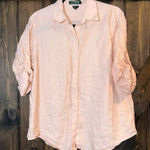 Ralph Lauren Lauren 100% Linen Roll Tab Sleeve Button Up Shirt Photo 0