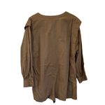 Free People Leyla Romper NWT Size M Linen Cotton Blend Tan Beachy Oversized Photo 3