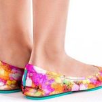 Tieks  by Gavrieli Aquarella Pink & Orange Watercolor Floral Ballet Flat Photo 0