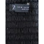 ZARA Women's Black Satin Sleeveless Animal Print Crossback Crop Tank Top Size M Photo 3