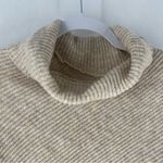 Ribbed Turtleneck‎ Dolman Long Sleeve Triangle Hem Poncho Sweater Tan Size L Photo 1