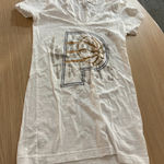 Nba Indiana Pacers V Neck T Shirt Women's Small White Short Sleeve Adidas  Cotton Photo 0