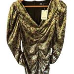ZARA  velour ruched long sleeve mini dress size small Photo 0