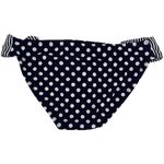 Xhilaration Navy & White Polka Dot Striped Bikini Size Large Photo 4