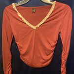 SheIn Dark pink long sleeve v neck top  Photo 0