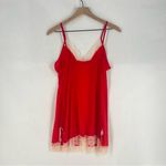 Victoria's Secret  Elegant Lightweight Red Lace Trim Chemise Slip Size L Photo 8
