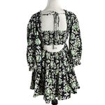 Free People  Sacha Mini Dress Black Floral XS NEW Beaded Plunge Flirty Summer Photo 7