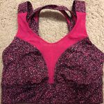 Lululemon Lulu Pink And Black Criss Cross Spirts Bra Photo 0