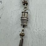 Silver and black glass vintage double strand boho festival necklace Black Photo 6