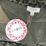 Umgee  womens medium mini skirt animal print black green tan button has pockets Photo 2