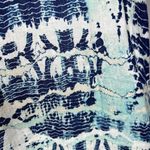 Nicole Miller  100% Linen Halter Sleeveless Tie-Dye Blue Aqua Short XS Dress Photo 9