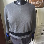 Fabletics  Demi Lovato athletic cropped gray striped S sweatshirt Photo 1