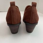 Lucky Brand Booties Vienna Leather Stacked Heels Pull On Comfort Cognac Brown Photo 5