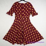 Unique Vintage  X GB Gywnnie Bee Maroon Yellow Midi 0X Heart‎ Balloon Dress Photo 10