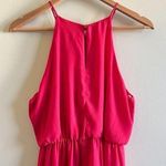 Lush Clothing NEW Lush Bright Pink Halter Mini Dress Size M Faux Wrap Lined Tomato Pur… Photo 5
