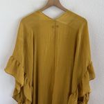 FAVLUX Mustard Boho Ruffle Longline Oversized Kimono Wide Arm Holes Medium Photo 7