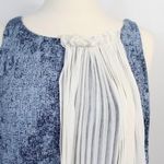 Bensoni Blue Ivory Drape Linen Sleeveless Shift Dress Size 6 Photo 4