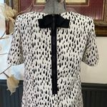 Essentiel Anrwerp Ivory & Black Exposed Back Zip & Bow Shift Dress Photo 8