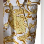 Maison d'Amelie Women’s Shorts Yellow Floral Raffia Belt Linen Blend Size 12 Photo 3