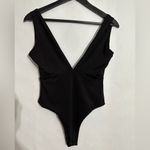 Princess Polly  Black Plunge V Neck Square Back Bodysuit Size 8 Photo 7