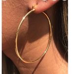 Boutique Boho Large Oversized Thin Gold Big Hoop Circle Fashion Earrings 60mm Gold A0136 Photo 2