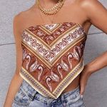 SheIn Paisley Print Tie Back Tube Top Photo 0