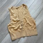 Free People  Cropped Knit Vest Tank Top Yellow (Small) Photo 0