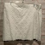 Loft  White eyelet skirt 12 lined cotton straight Photo 2