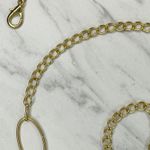 Black Rhinestone Flower Gold Tone Chain Link Belt One Size (OS) ✨ Photo 6