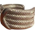 Vintage Silver Tone Cuff Bracelet Cable Design X Twist Statement Estate 6.5" Photo 1