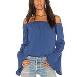 Michael Lauren  Black Carmelo Bell Sleeve Off Shoulder Top Small New Photo 1