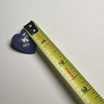 Hand Crafted Hand Made Purple Enamel Heart Brooch Pin Photo 3