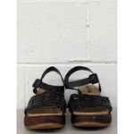 New Korks sandel wedge heel sz6 strappy basket weave cork beach vacation Black Size 6 Photo 1