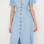 ZARA NWOT Chambray Button Front Midi Dress Size XS Photo 2
