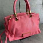 Marc Jacobs Soft Pink Leather top handle Zip Crossbody Satchel Bag Purse *Read Photo 0