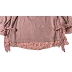 Suzanne Betro  Womens Sweater Blush Pink Chenille Layered Side Tie Pullover Sz 1X Photo 1