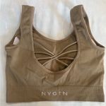 NVGTN 380  Ribbed Sports Bra in Brown Beige Small Athleisure Photo 2