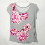 INC Floral Beaded Fairy Sequin Gray Top Size Medium Photo 0